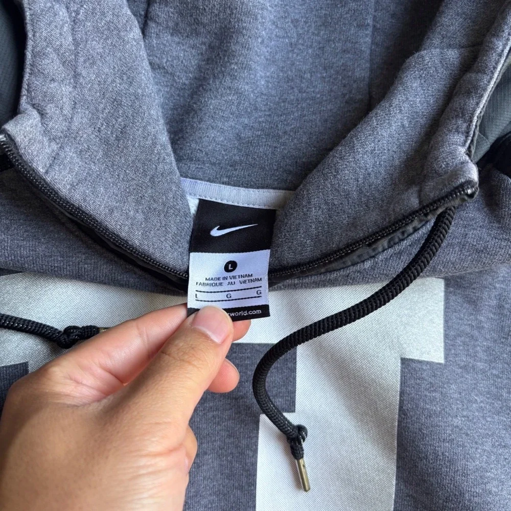 Illinois Nike Hoodie Mens Large Gray Shield Hybrid Tech Fleece Sportswear